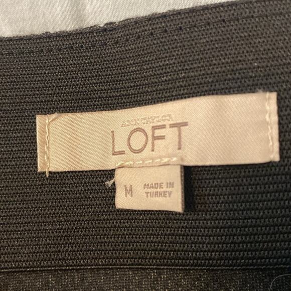 LOFT Textured Black Diamond Print Knit Knee Length Skirt Size Medium - Picture 2 of 7